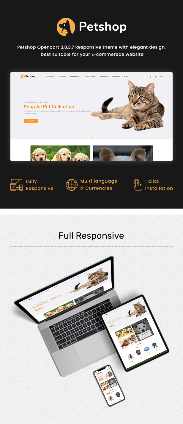 Pestore - Responsive Food Pet Store OpenCart 3 Theme - 2