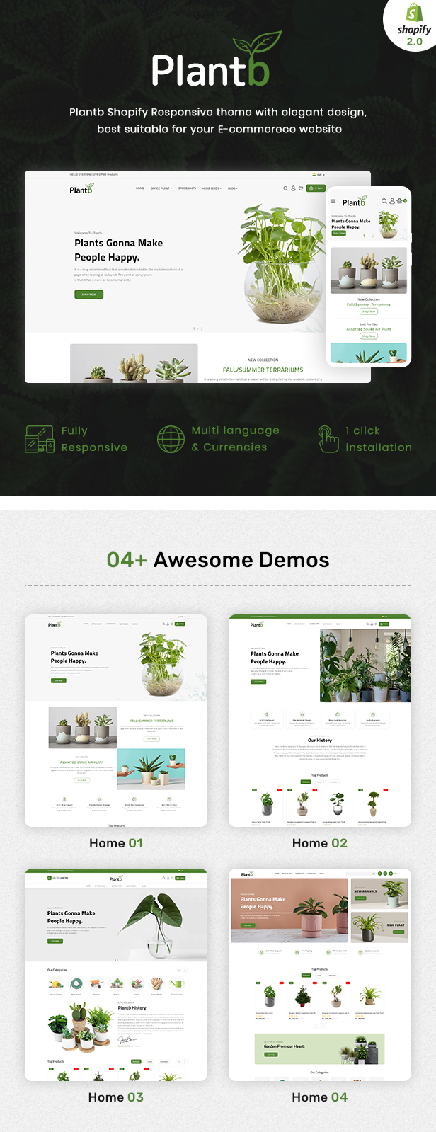 PlantB - Gardening, HomeDecor & Houseplants Shopify 2.0 Theme - 3